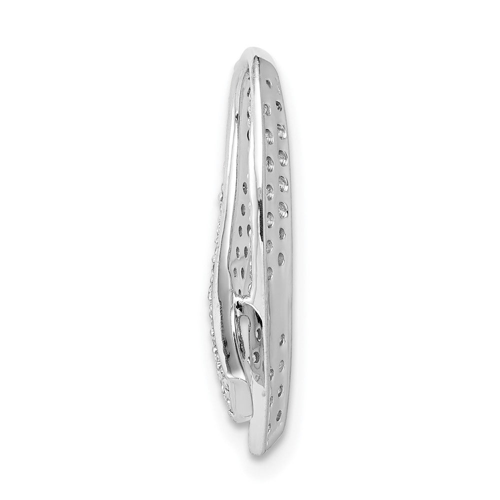 14K Weißgold Awareness-Anhänger mit echten Diamanten zum Aufschieben auf die Kette