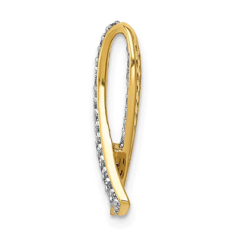 14K Gelbgold Diamant-Awareness-Anhänger (echter Diamant)