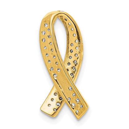 14K Gelbgold Diamant-Awareness-Anhänger (echter Diamant)