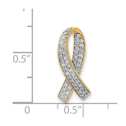 14K Gelbgold Diamant-Awareness-Anhänger (echter Diamant)