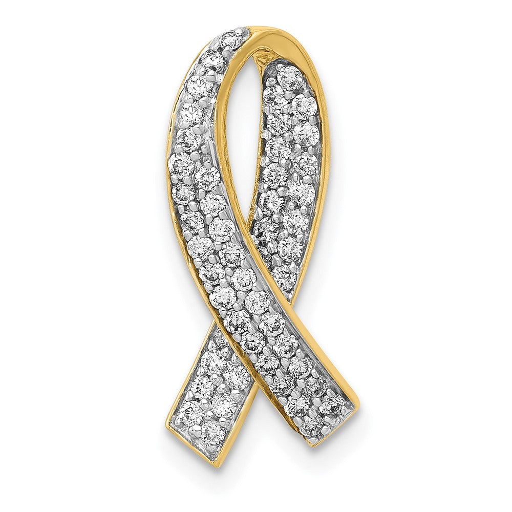 14K Gelbgold Diamant-Awareness-Anhänger (echter Diamant)