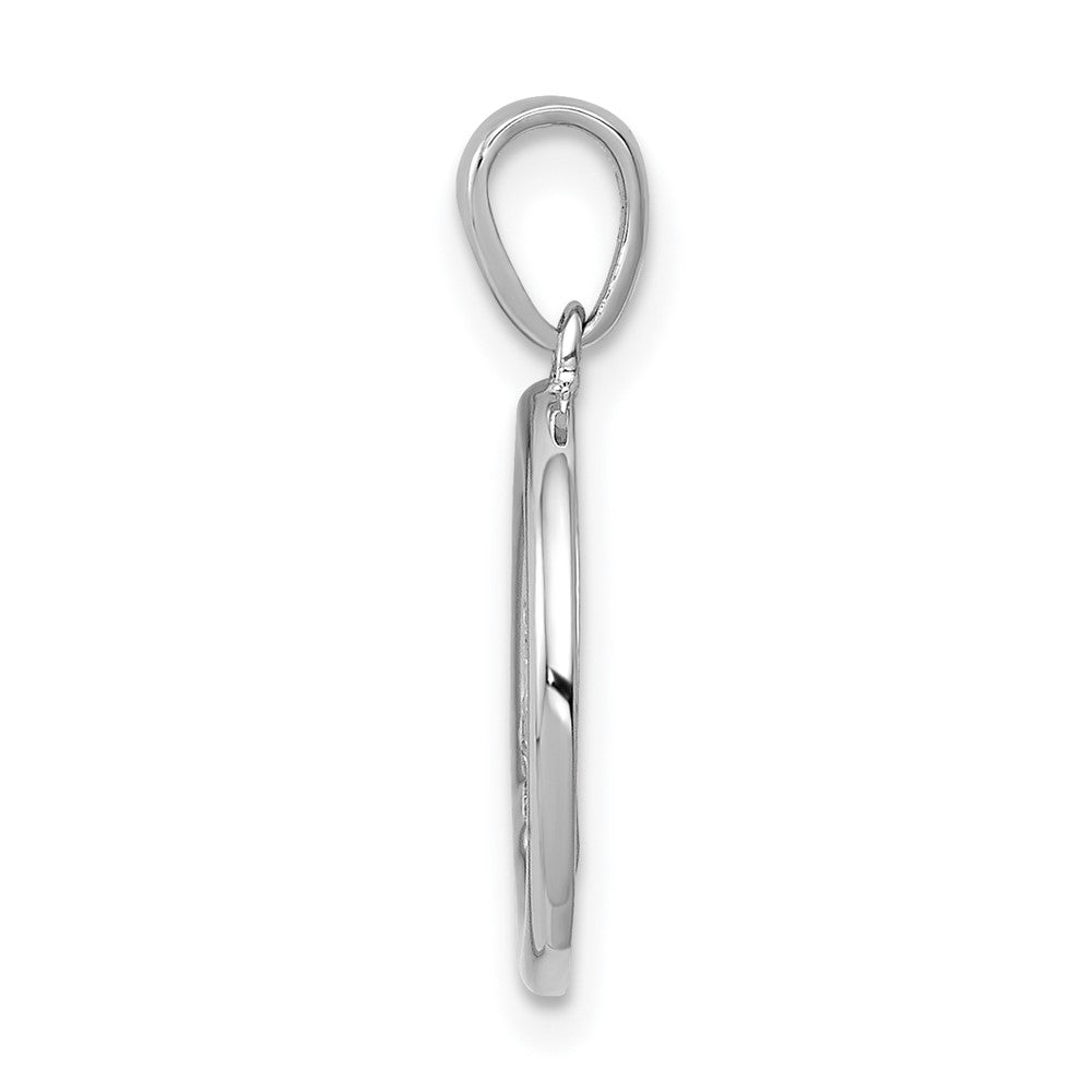 14K Weißgold Anhänger mit echtem Diamant, Peace-Zeichen