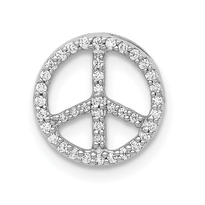 14K Weißgold 0,17 ct. Laborgezüchteter Diamant VS/SI+ G+ Peace-Zeichen Kettengleitanhänger