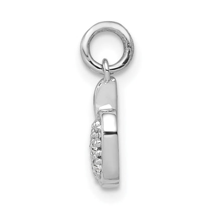 14K Weißgold Apfel-Charm mit echten Diamanten