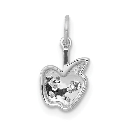 14K Weißgold Apfel-Charm mit echten Diamanten