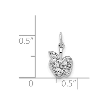 14K Weißgold Apfel-Charm mit echten Diamanten
