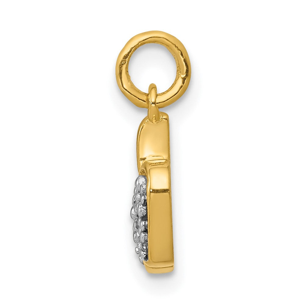 14K Gelbgold Echtdiamant-Apfel-Charm
