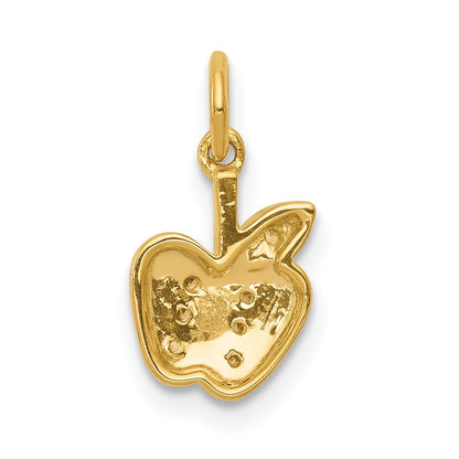 14K Gelbgold Echtdiamant-Apfel-Charm