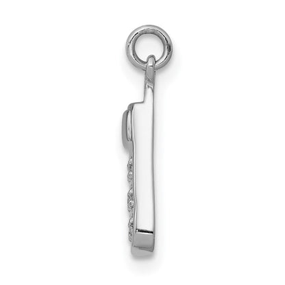 14 Karat Weißgold Handy-Charm mit echtem Diamant