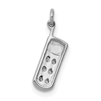 14 Karat Weißgold Handy-Charm mit echtem Diamant