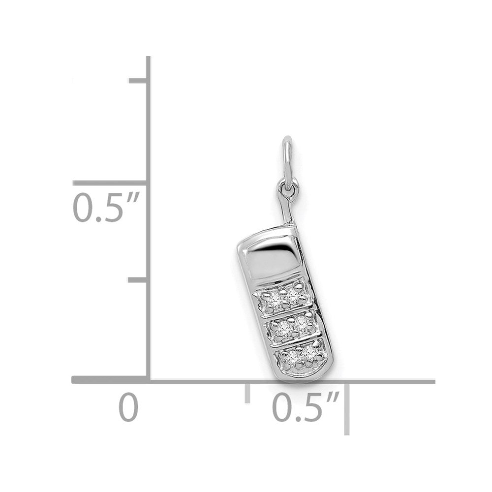 14 Karat Weißgold Handy-Charm mit echtem Diamant