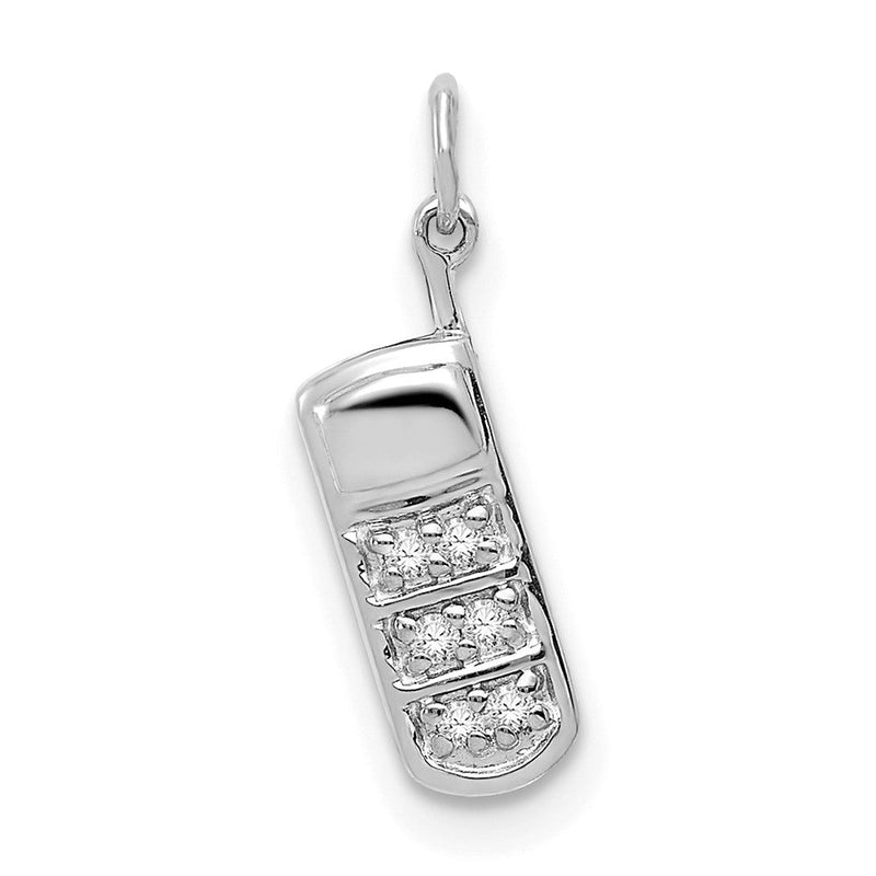 14 Karat Weißgold Handy-Charm mit echtem Diamant