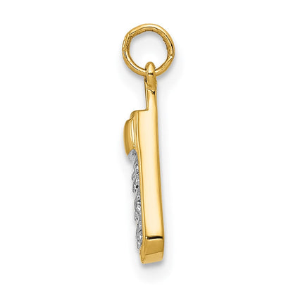 14K Gelbgold Handy-Charm mit echtem Diamant