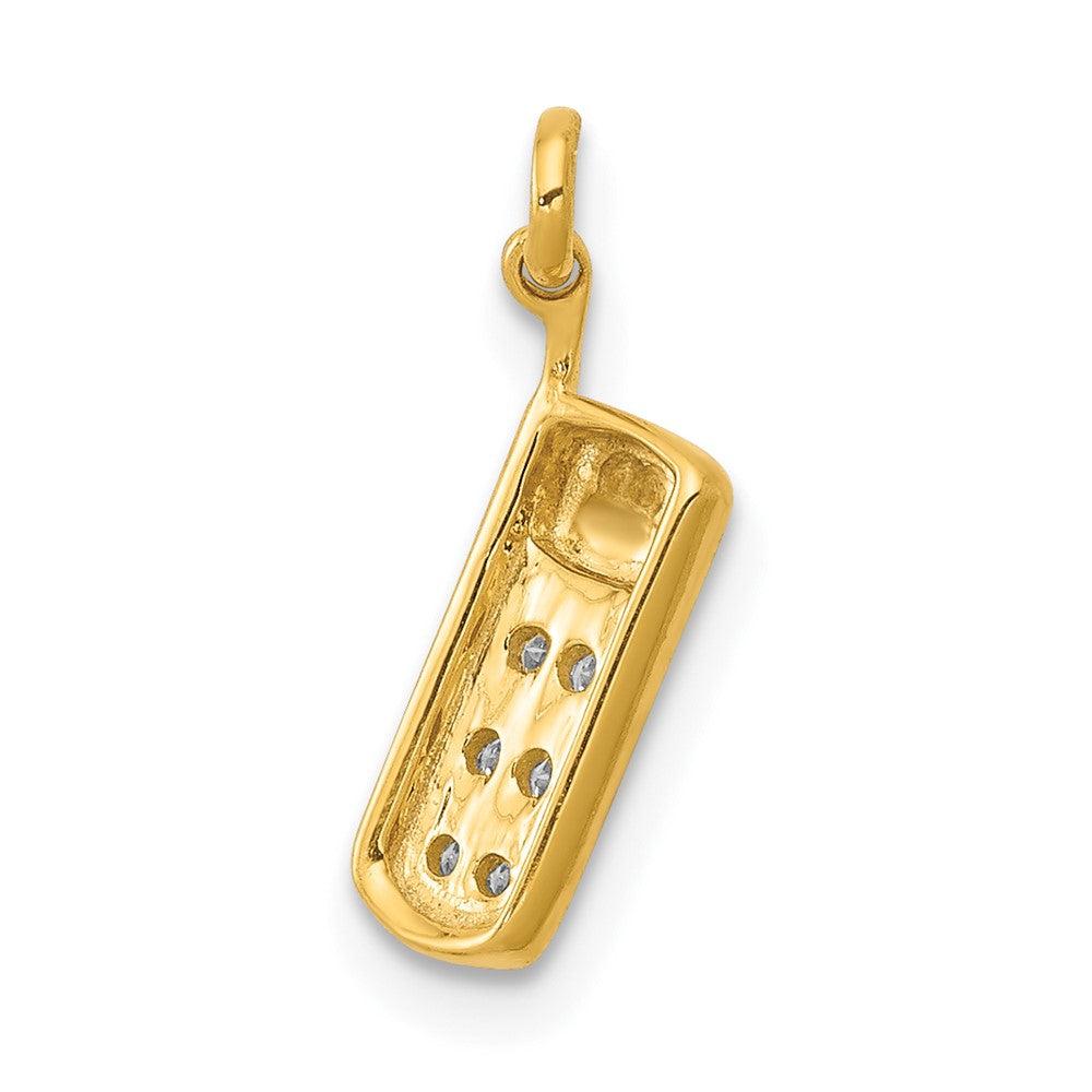 14K Gelbgold Handy-Charm mit echtem Diamant
