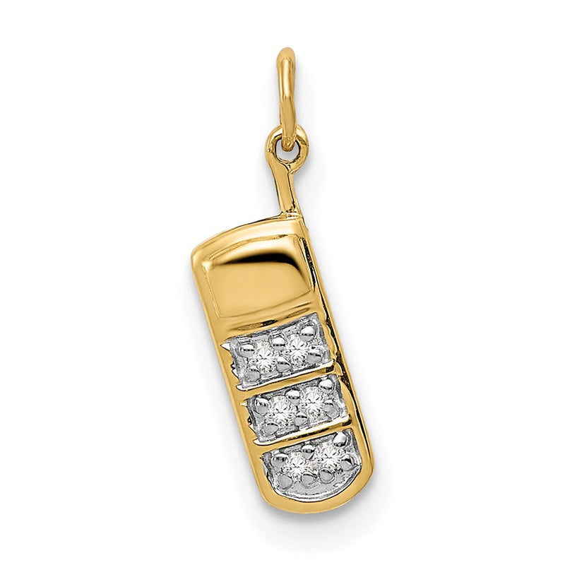 14K Gelbgold Handy-Charm mit echtem Diamant