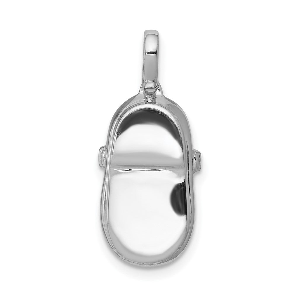 14k Weißgold Echter-Diamant-Baby-Schuh-Anhänger für Mädchen