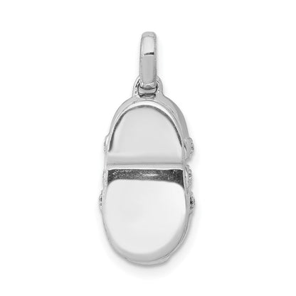 14K Weißgold Anhänger Babyschuh mit echten Diamanten