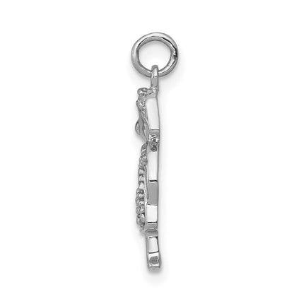 14k Weißgold Charm „Mädchen“ mit echten Diamanten