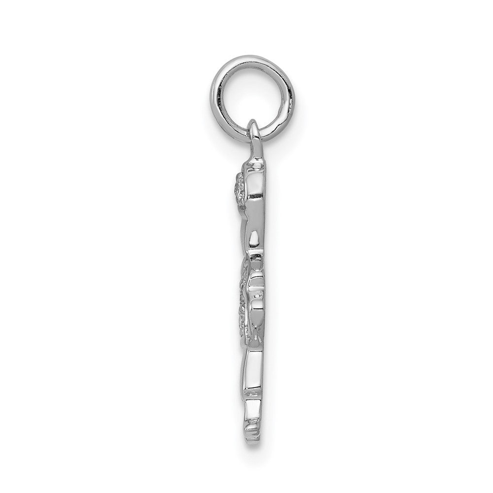 14K Weißgold Charm Junge mit echten Diamanten