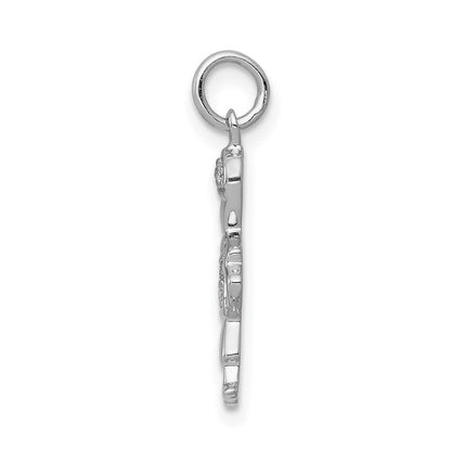 14K Weißgold Charm Junge mit echten Diamanten