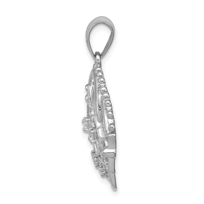 14K Weißgold Echtdiamant-Kronenanhänger