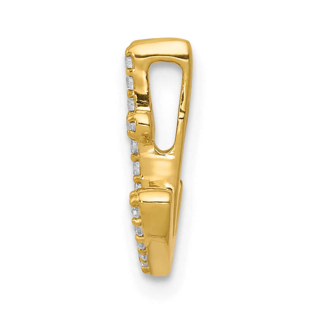 14K Weißgold 1/10ct. Diamant Anker Kette Anhänger