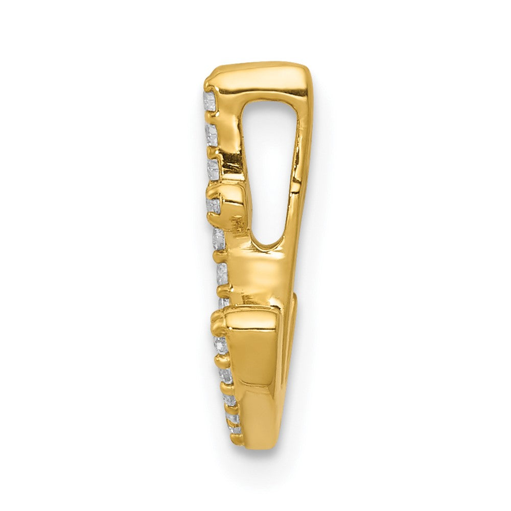 14K Weißgold 1/10ct. Echt Diamant Anker Kette Anhänger