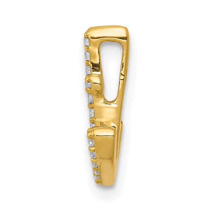 14K Weißgold 1/10ct. Echt Diamant Anker Kette Anhänger