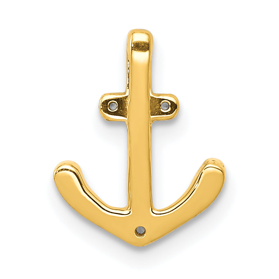 14K Weißgold 1/10ct. Diamant Anker Kette Anhänger