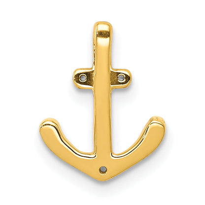 14K Weißgold 1/10ct. Diamant Anker Kette Anhänger