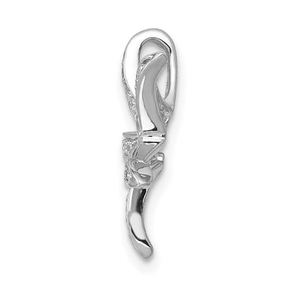 14K Weißgold Diamant-Seestern-Ketten-Gleitanhänger, echt