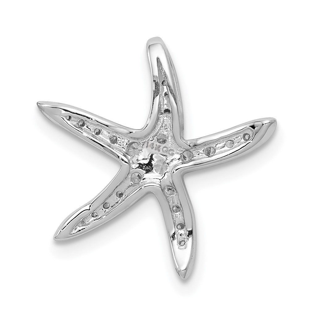 14K Weißgold Diamant-Seestern-Ketten-Gleitanhänger, echt