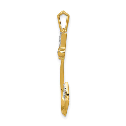 14K Gelbgold Anhänger „Angelhaken“ mit echten Diamanten