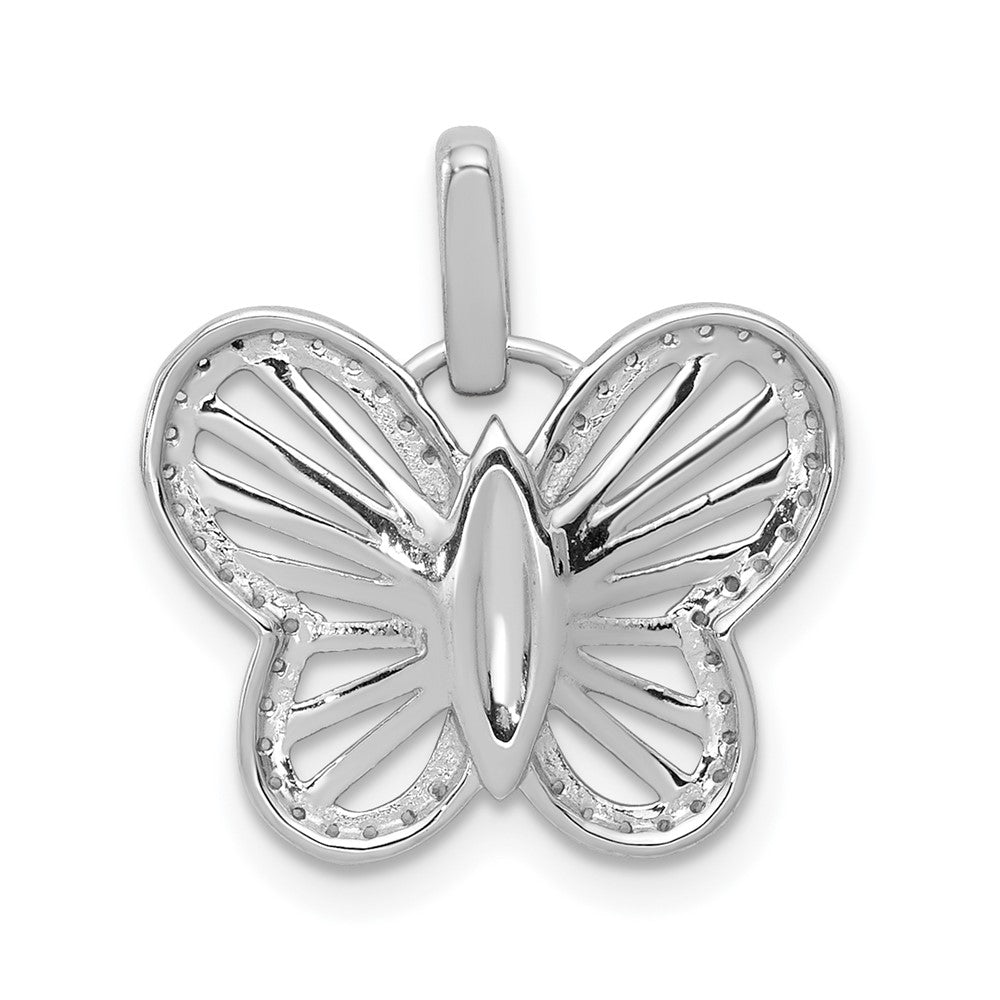 14K Weißgold Schmetterlings-Anhänger mit 0,19 ct. echten Diamanten