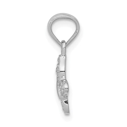 14K Weißgold 0,01 ct. Echter Diamant Schmetterling-Anhänger