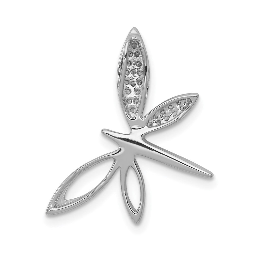 14K Weißgold Echt Diamant Libelle Kette Anhänger