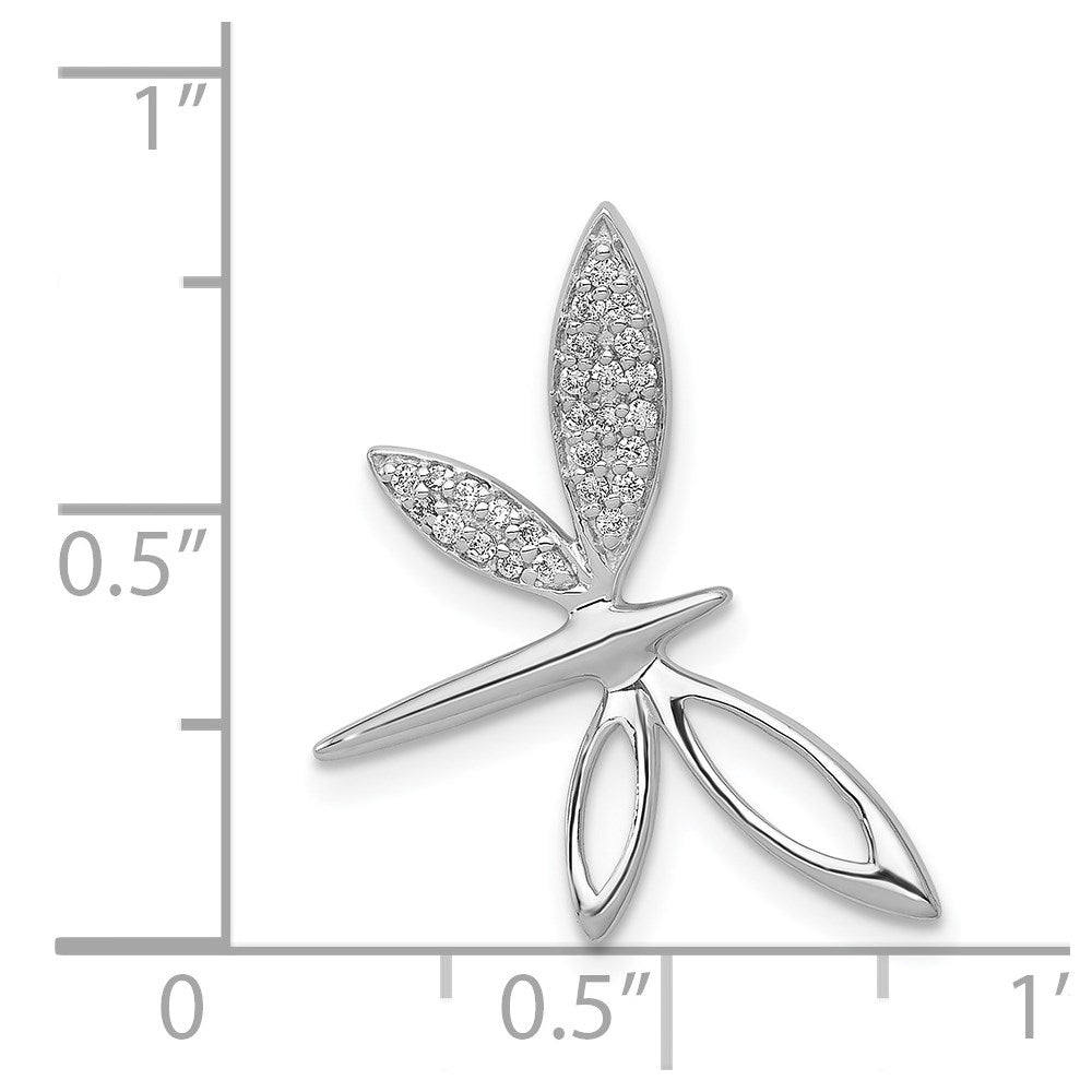 14K Weißgold Echt Diamant Libelle Kette Anhänger
