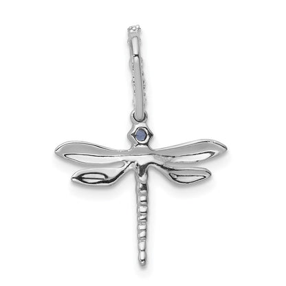 14K Weißgold Libellen-Anhänger mit blauen und weißen echten Diamanten