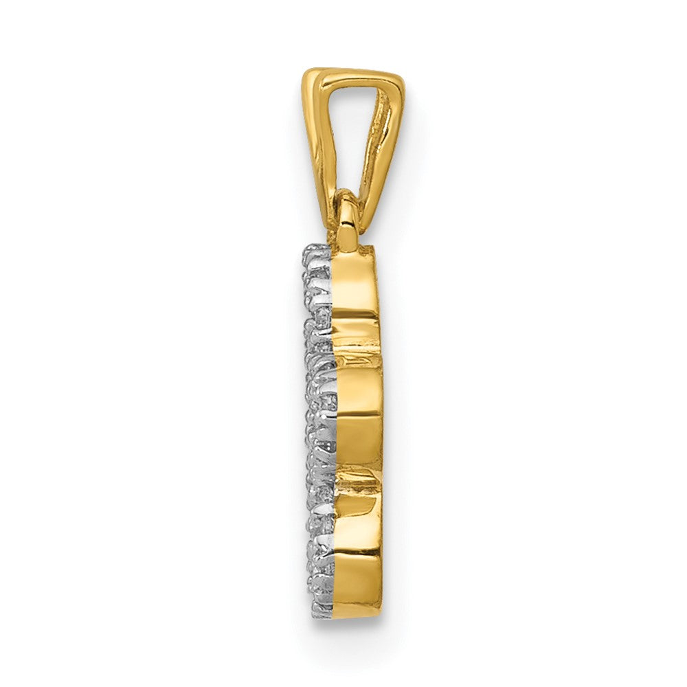 14K Gelbgold 0,125ct. Echter Diamant Blumen-Anhänger