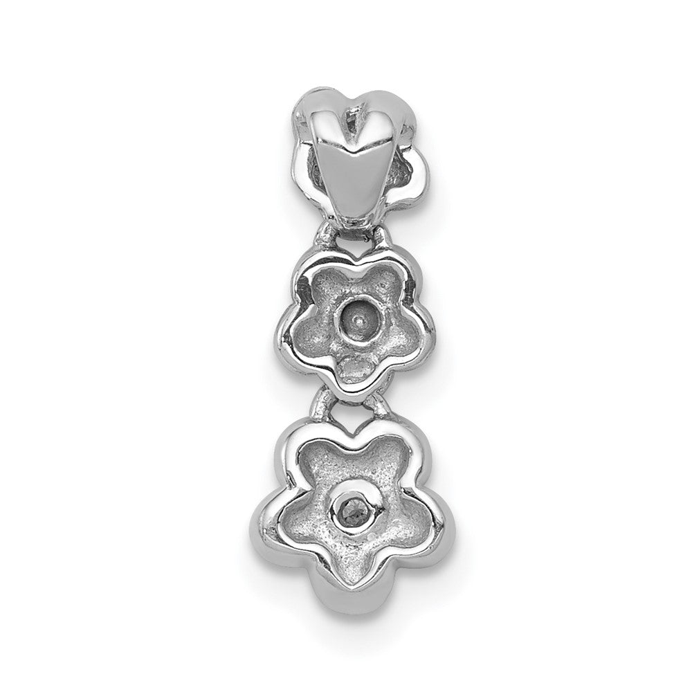 14K Weißgold Anhänger mit Blumenmotiv, 0,01 ct. echtem Diamant