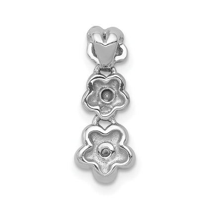 14K Weißgold Anhänger mit Blumenmotiv, 0,01 ct. echtem Diamant