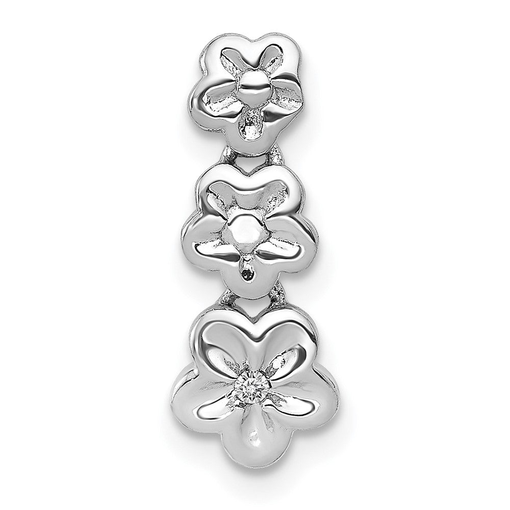 14K Weißgold Anhänger mit Blumenmotiv, 0,01 ct. echtem Diamant