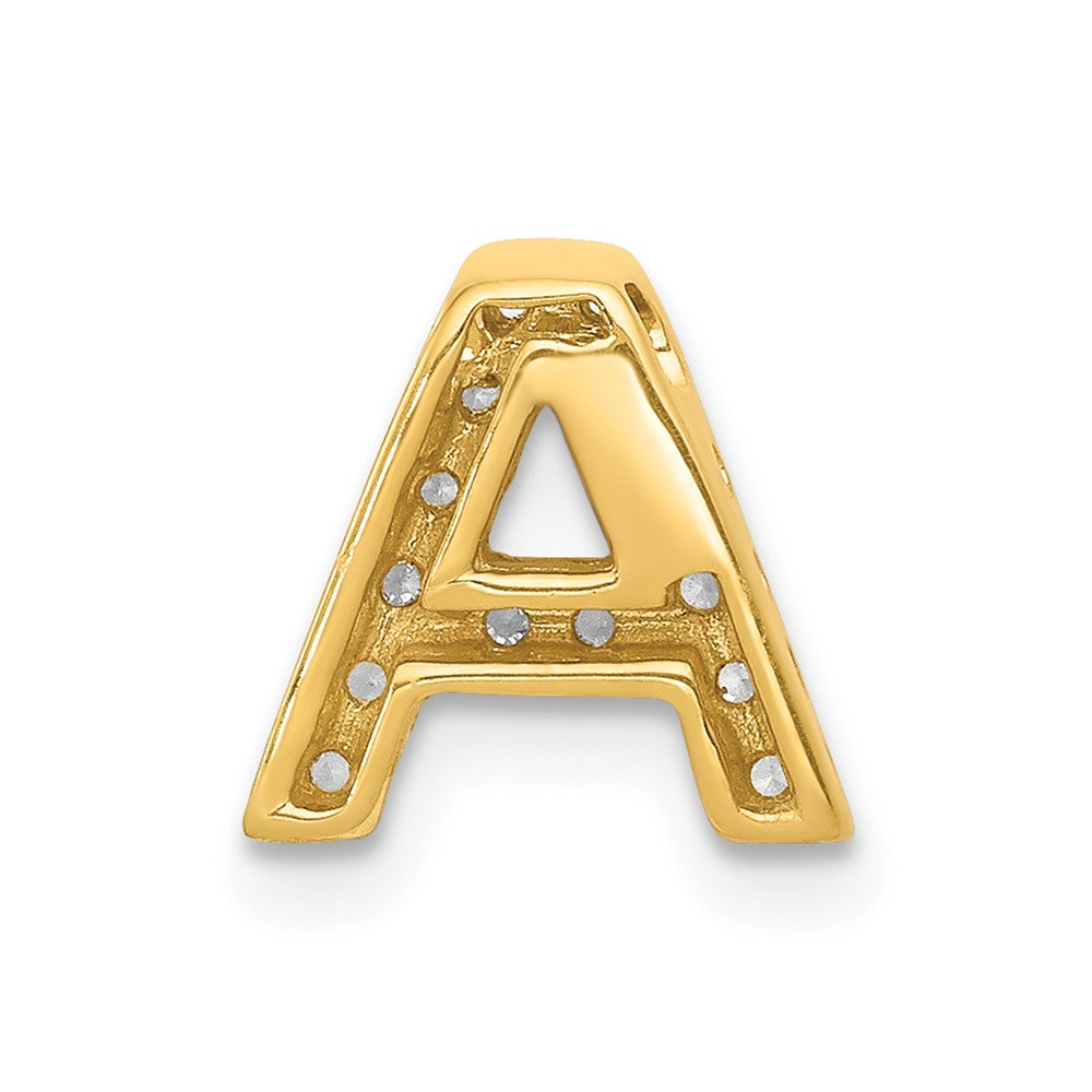 10K Gelbgold 10K Diamant Buchstabe A Initiale Charm