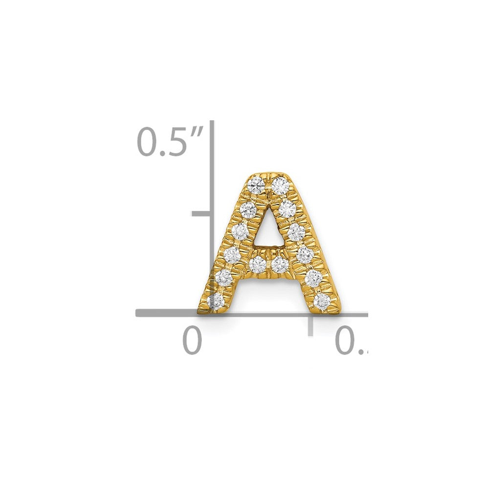 10K Gelbgold 10K Diamant Buchstabe A Initiale Charm