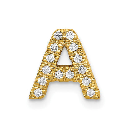 10K Gelbgold 10K Diamant Buchstabe A Initiale Charm