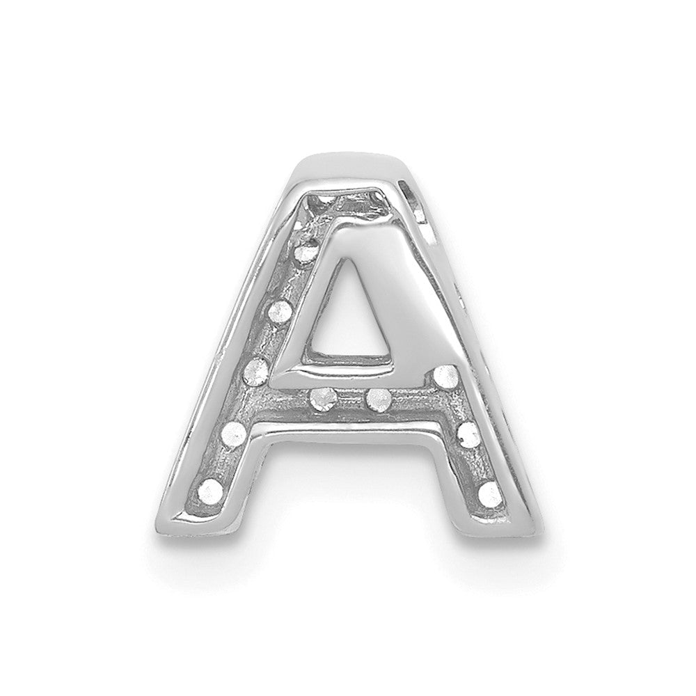 14K Weißgold Initial-Charm Buchstabe A mit echtem Diamant