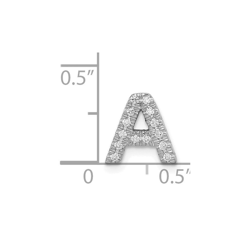 14K Weißgold Initial-Charm Buchstabe A mit echtem Diamant