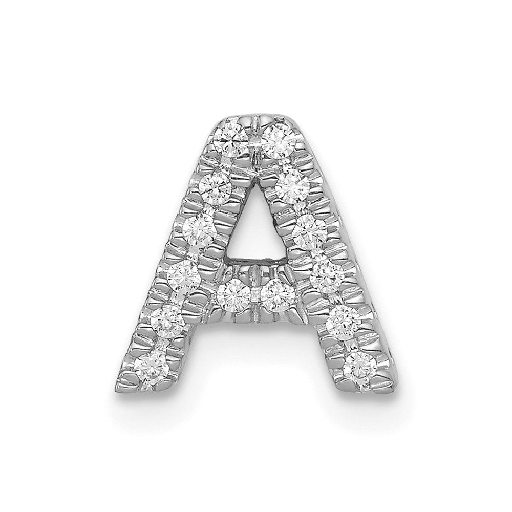 14K Weißgold Initial-Charm Buchstabe A mit echtem Diamant