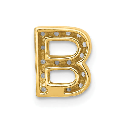 10K Gelbgold 10K Diamant Buchstabe B Initiale Charm