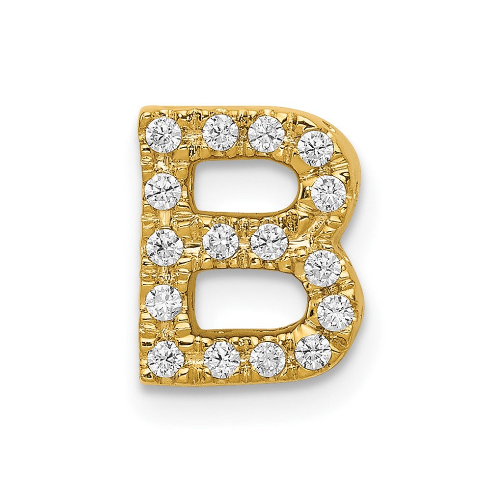 10K Gelbgold 10K Diamant Buchstabe B Initiale Charm